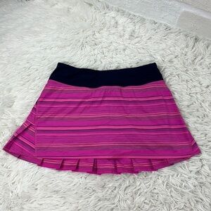 Lululemon Run: Pace Setter Skirt Elevation Stripe Pow Pink / Deep Indigo